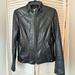 Stone Mountain Jacket Womens Medium Genuine Leather black  Classic Zip Up